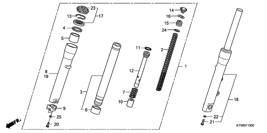 SH300 Вилка передней оси