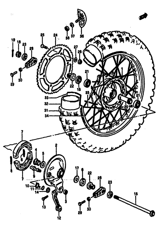Rear wheel complete assy