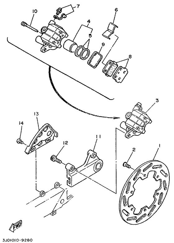 YZ125 Задний суппорт