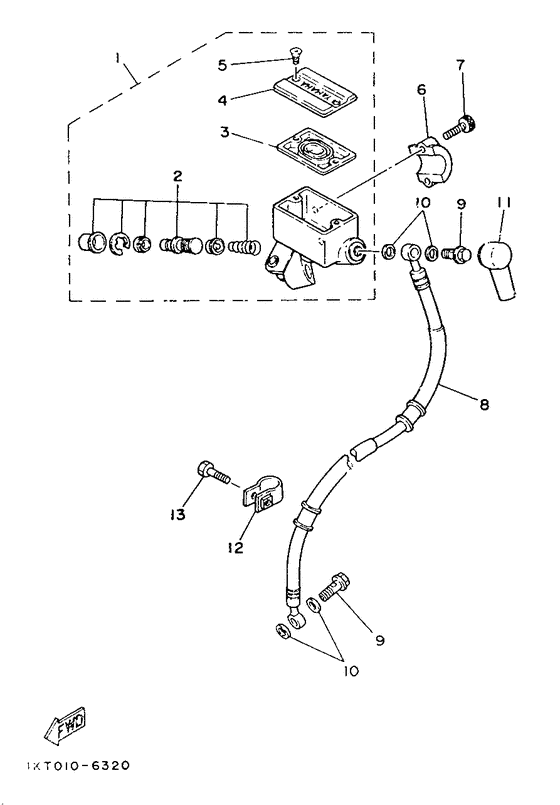TZR250 Главный тормозной цилиндр