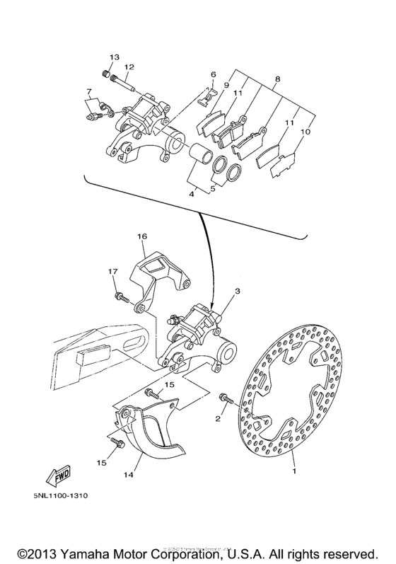YZ250FP Задний суппорт