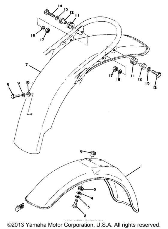YZ80D Крыло переднее и задние