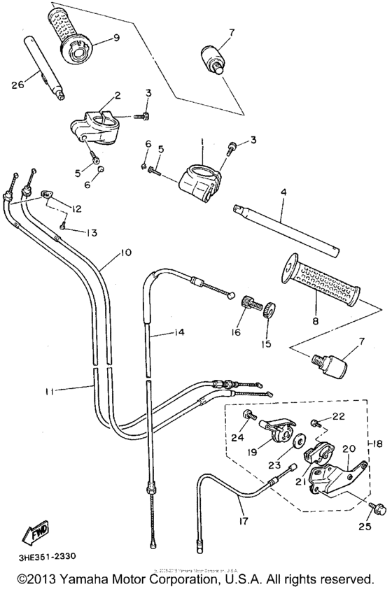 Steering handle- cable