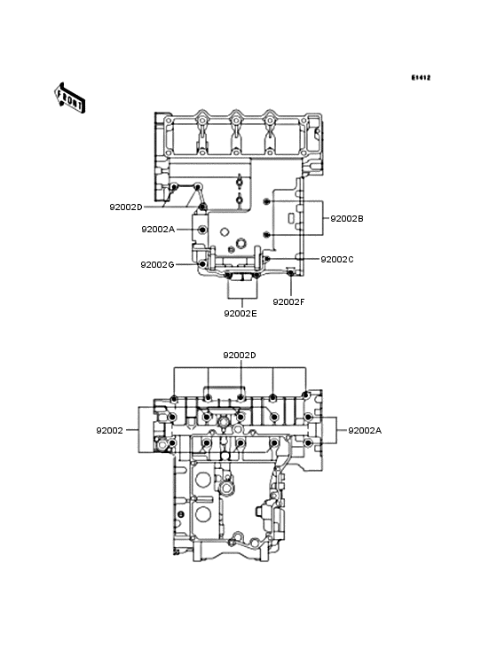ZX400 Болты крепления картера
