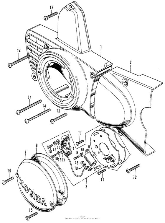 Left crankcase cover + points