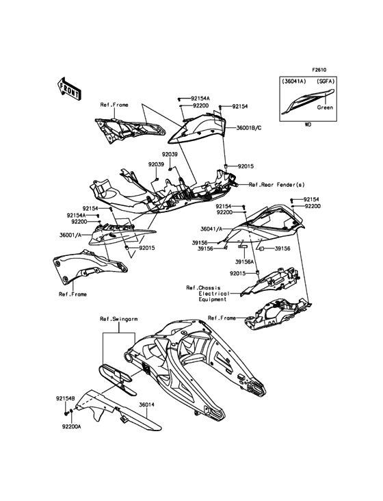 ZX1000 Боковые обтекатели