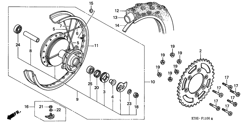 Rear wheel complete assy