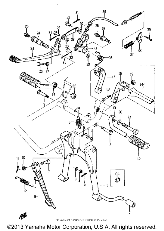 Stand and brake pedal