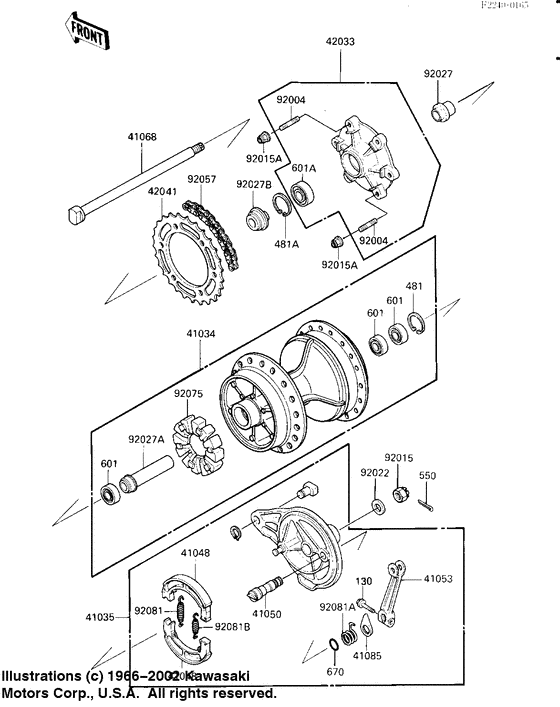 Rear hub/brake/chain