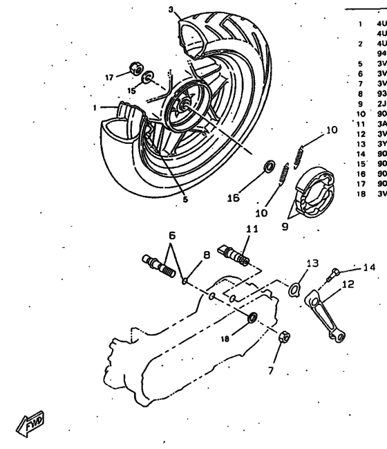 CW50RSP Rear wheel complete assy