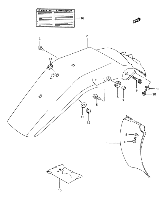 Rear fender - label