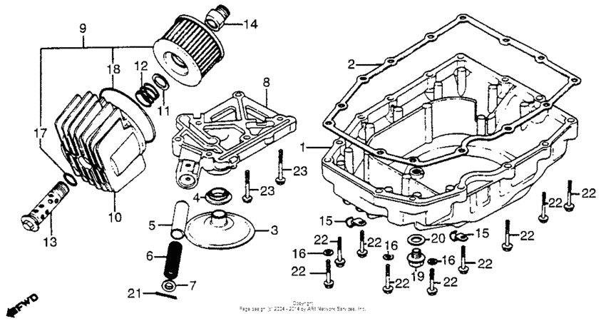 Oil filter + oil pan