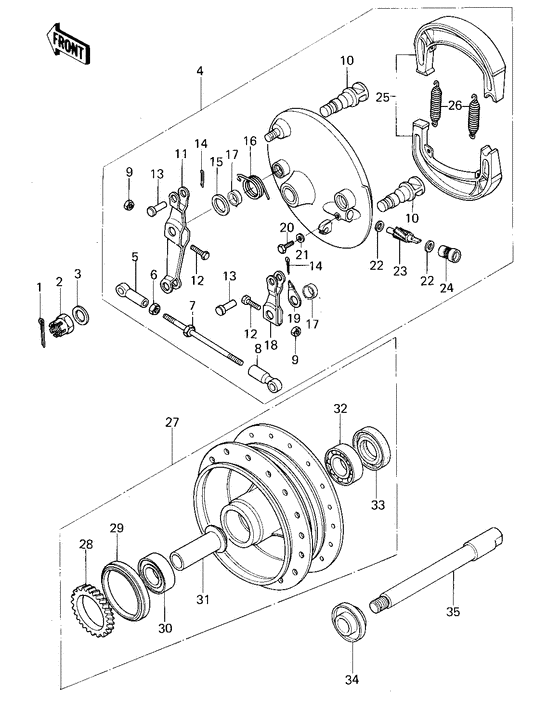 Front hub/brake