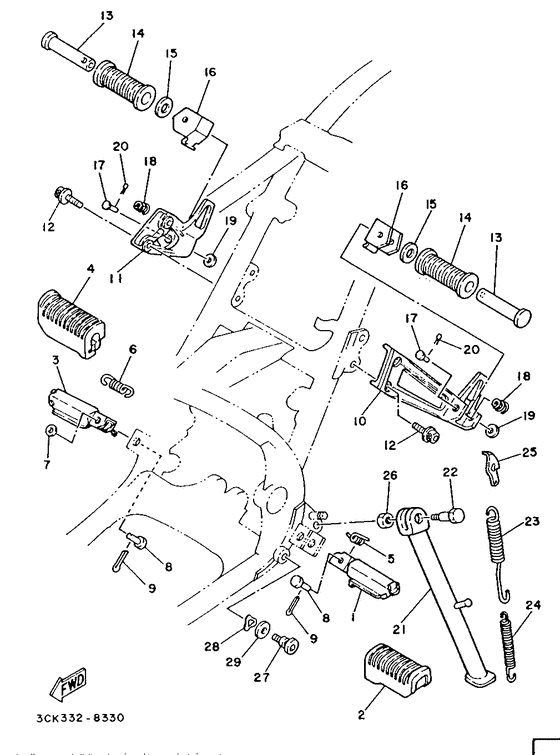 TDR250 Stand. footrest