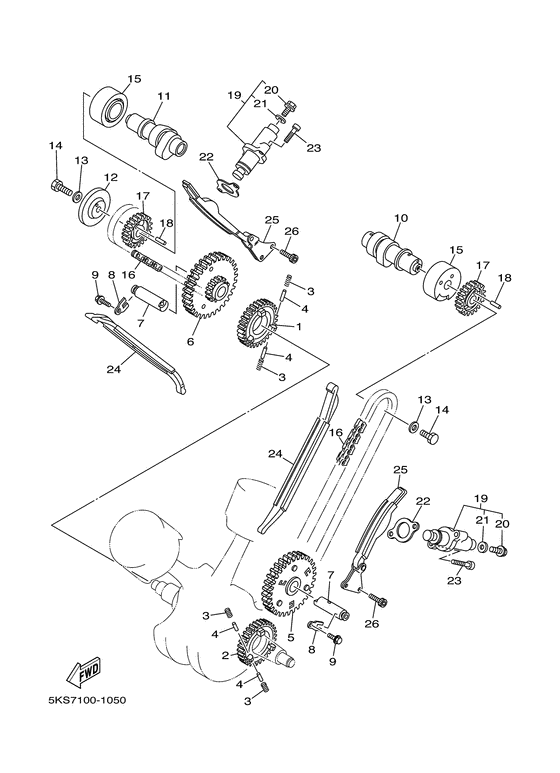 XVS1100 Arbre a cames. chaine