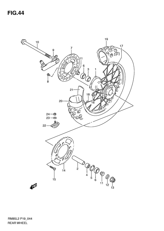 Rear wheel complete assy
