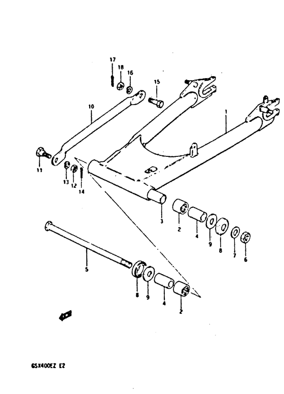 GSX400 Маятник задний