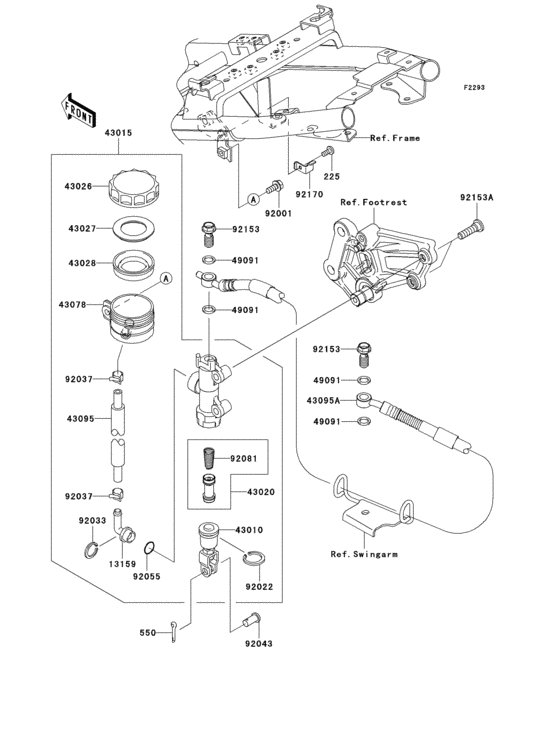EX250 Задний торм цилиндр