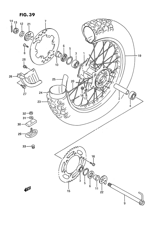 Rear wheel complete assy