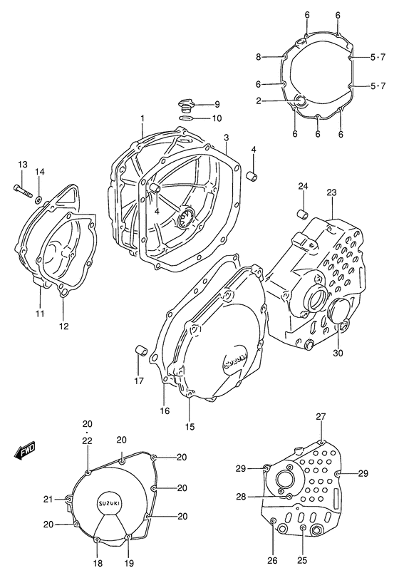 Crankcase cover ass`y  (v