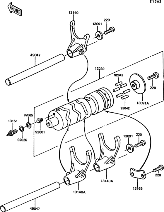 Change drum/shift fork