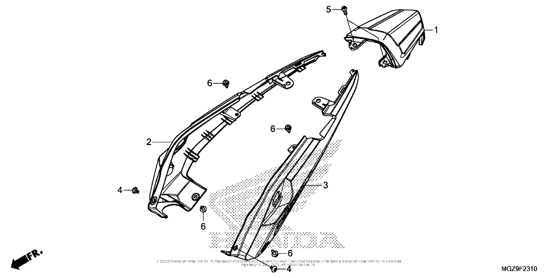 CB500X (ABS) Задний обтекатель