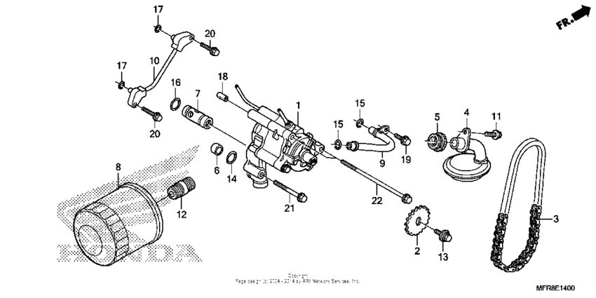 VT1300CS Oil filter + oil pump