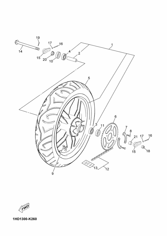 Rear wheel complete assy