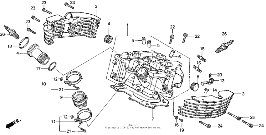 Vt1100c2rear cylinder head