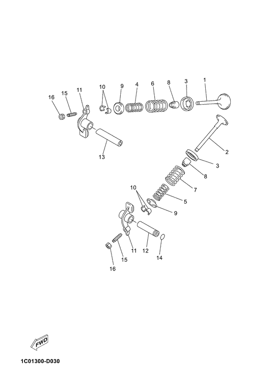 YP250R Клапана