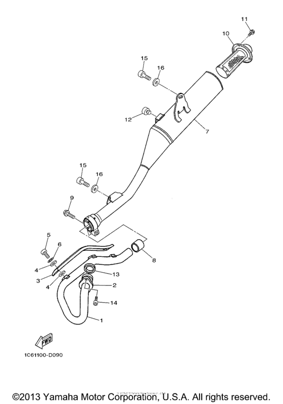 TTR230V Выхлопная система