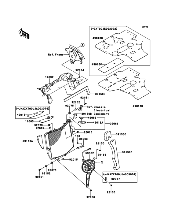 ZX1000 Радиатор