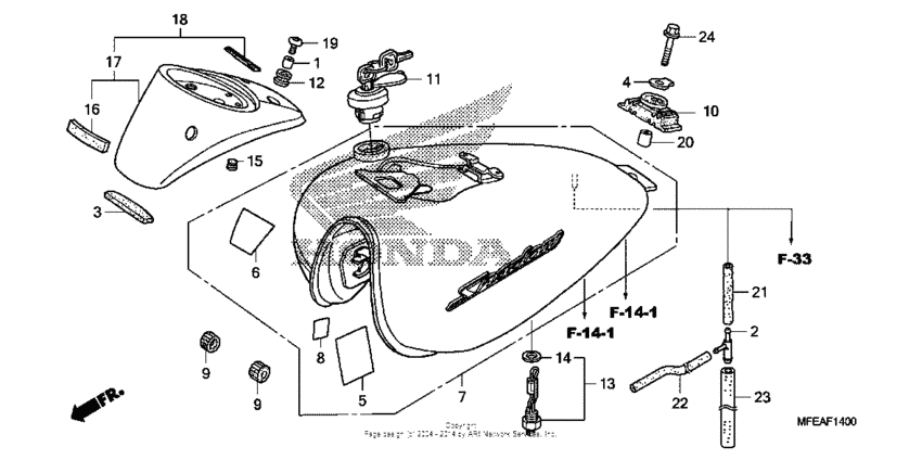 VT750C2B Топливный бак