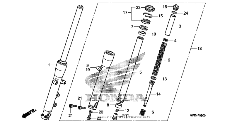 VT750C2 Передняя вилка