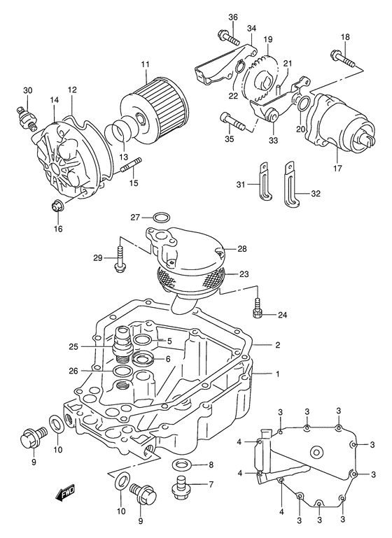 Oil pan / oil pump