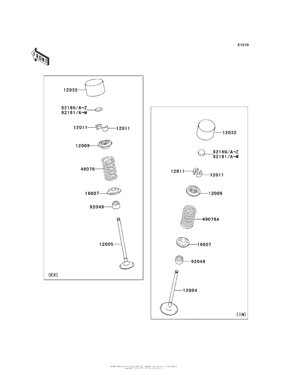 ZX1000 Клапана