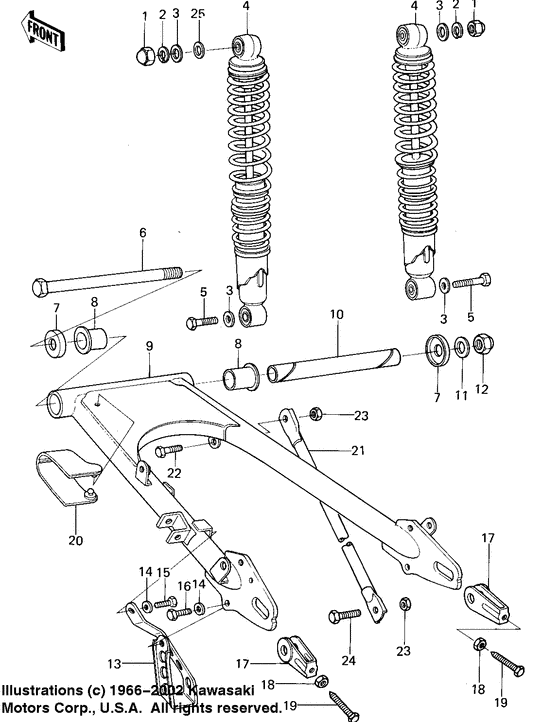 Swing arm/shock absorbers