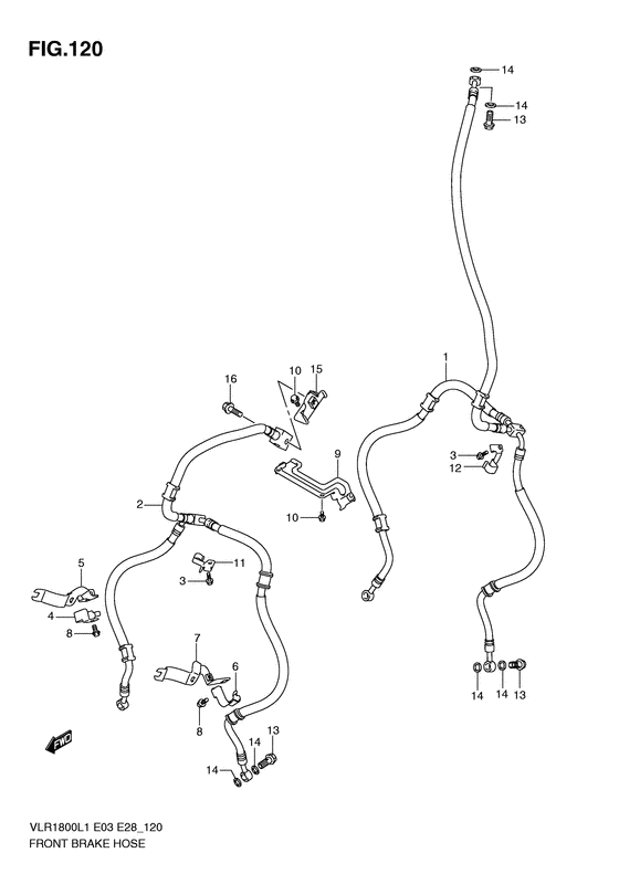 VLR1800 Передние тормозные трубки