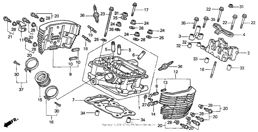 VT750C Головка цилиндров задняя