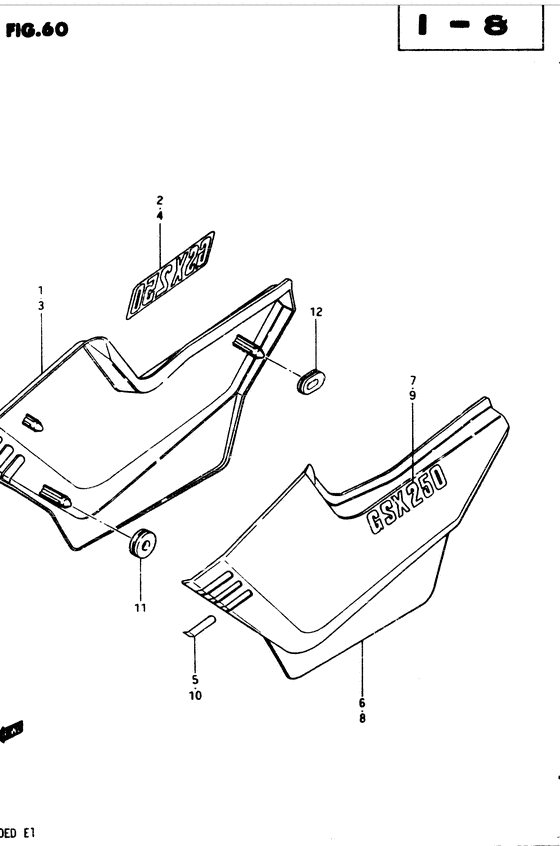 GSX250 Обтекатель задний