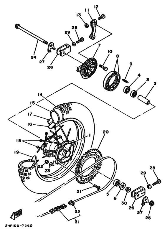 Rear wheel complete assy