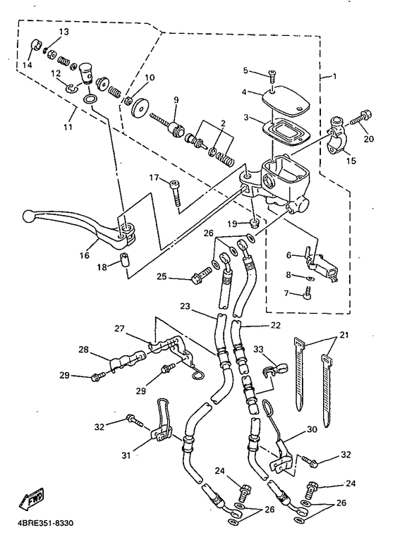 XJ600S Главный тормозной цилиндр