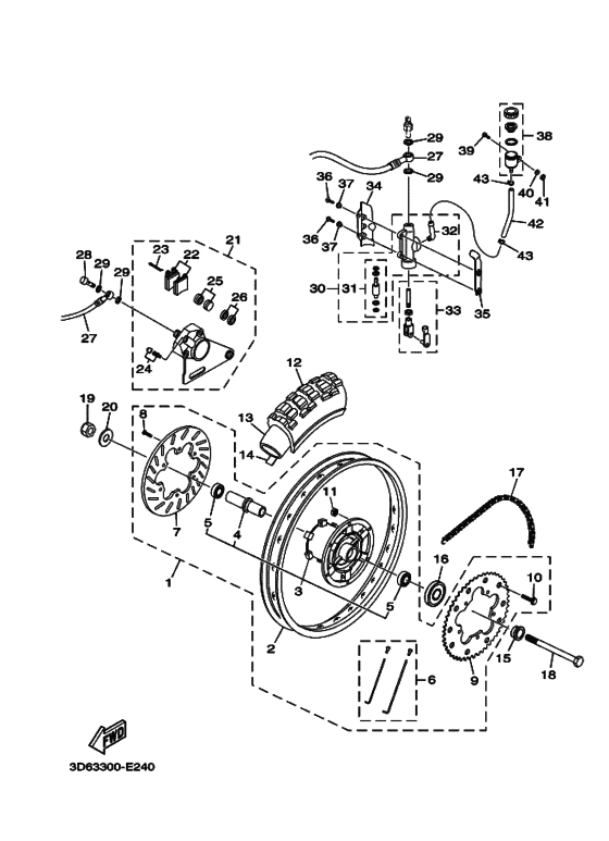 Заднее колесо & brake system
