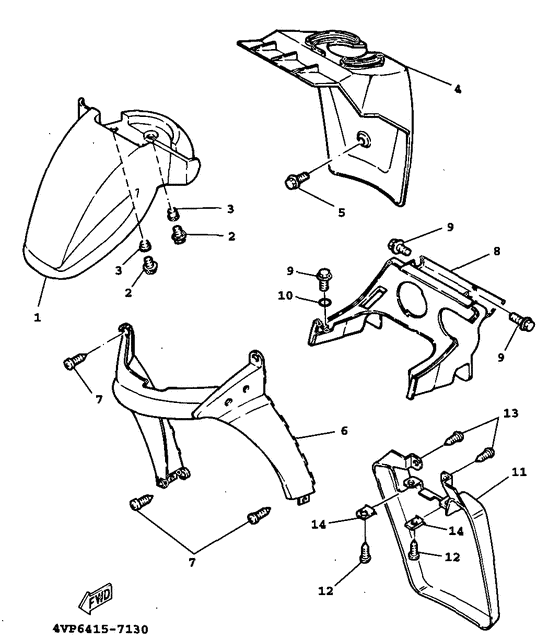 YW100E Переднее крыло