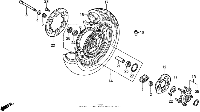 Vt1100c2rear wheel