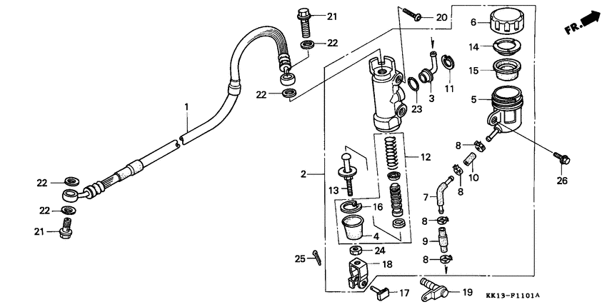 Rr. brake master cylinder