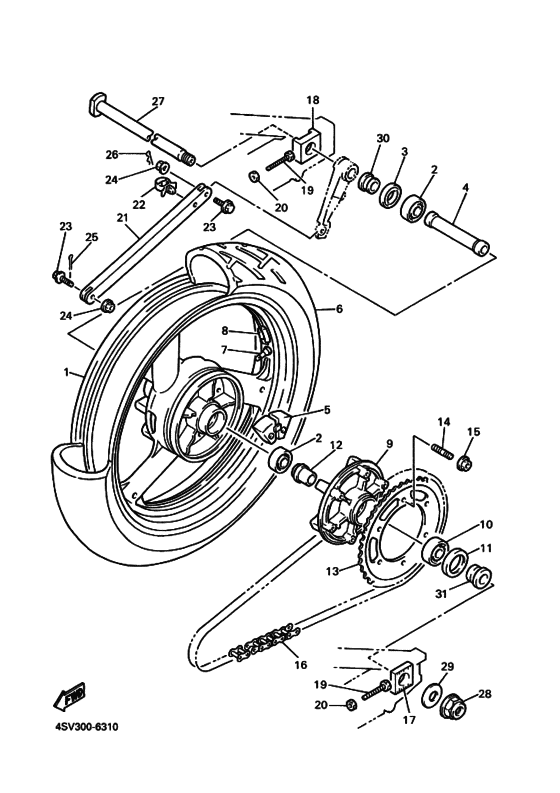 Rear wheel complete assy