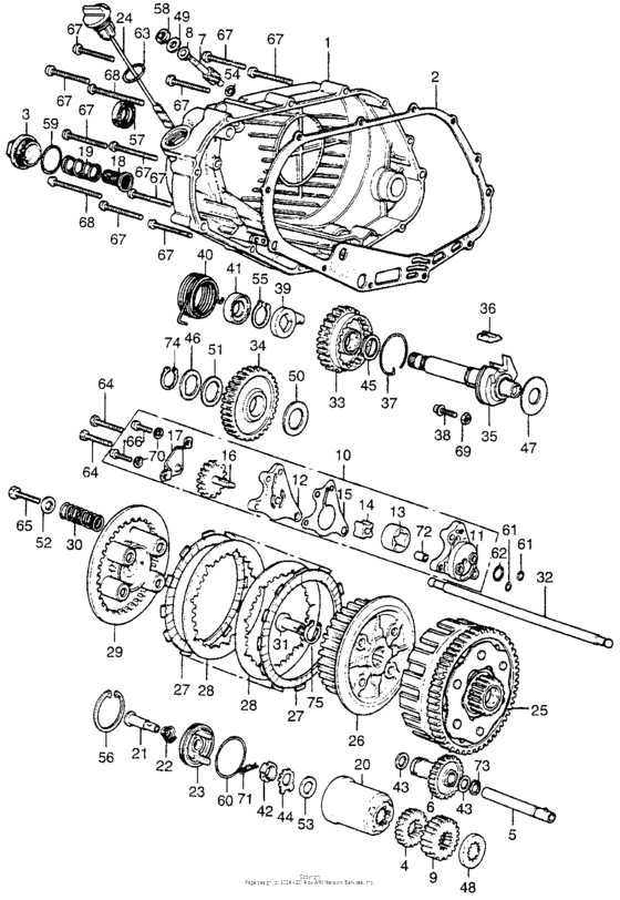 Right crankcase cover + clutch