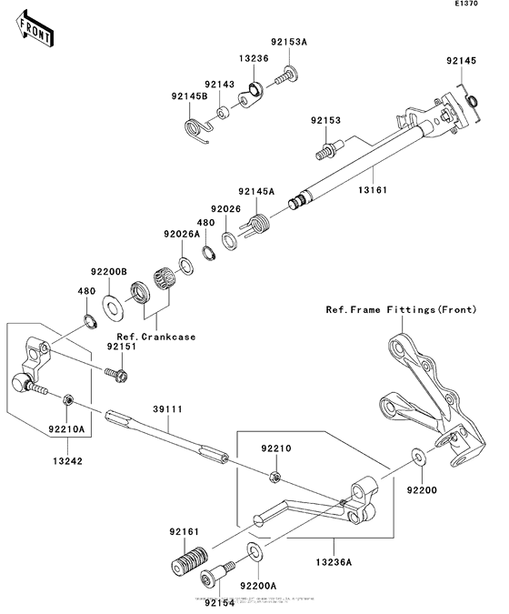 ZX600 Механизм переключения передач