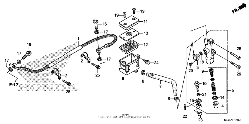  Rear brake master cylinder (std)